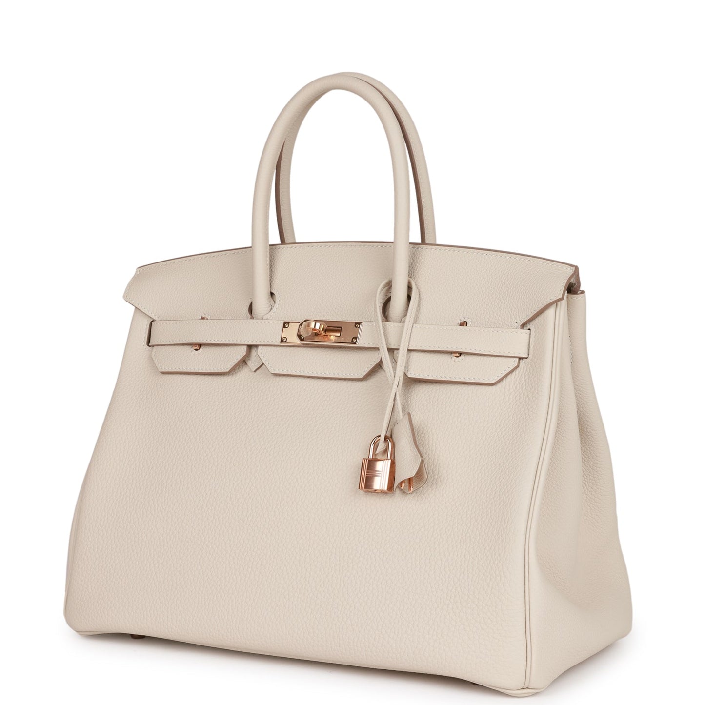 Luxury Hermes Birkin 35 Craie Togo Rose Gold Hardware