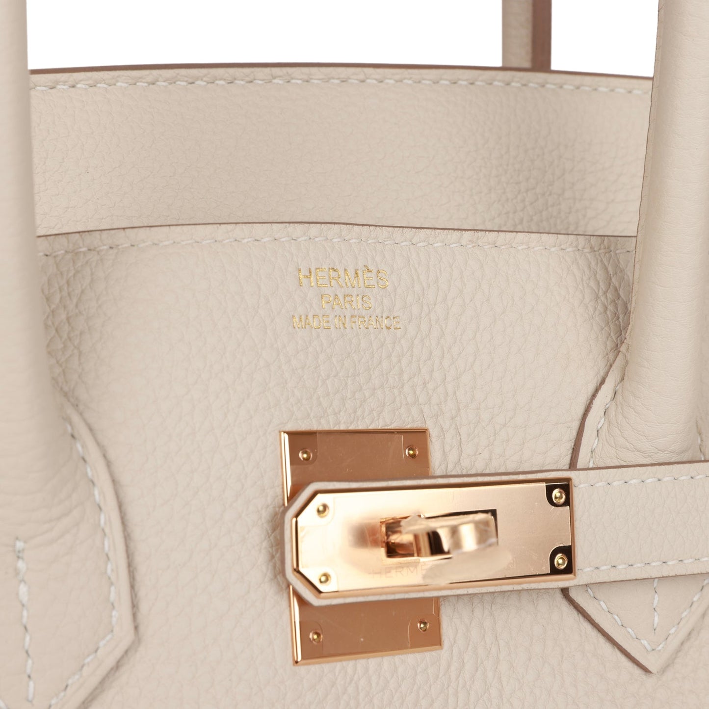 Luxury Hermes Birkin 35 Craie Togo Rose Gold Hardware