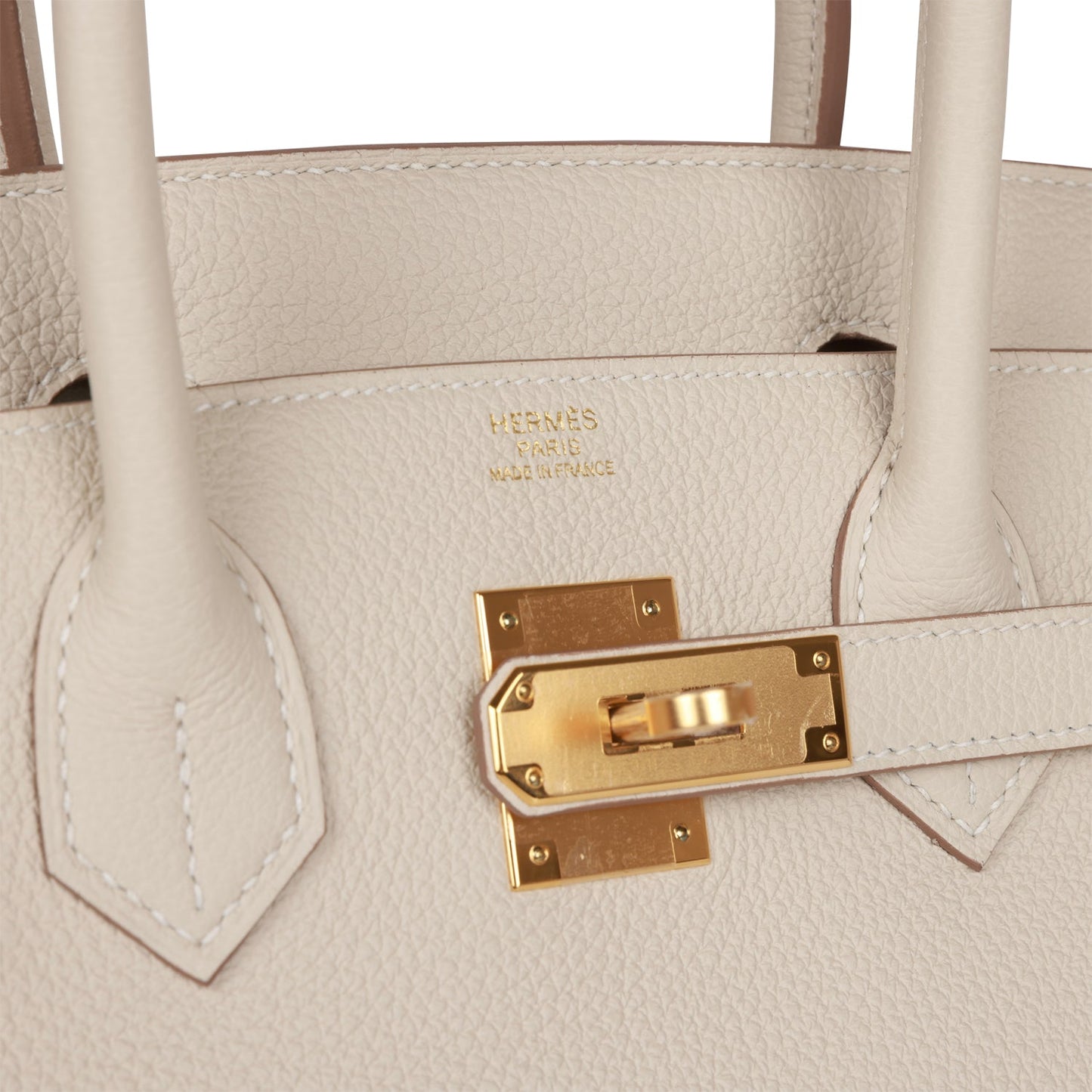 Luxury Hermes Birkin 30 Craie Togo Gold Hardware