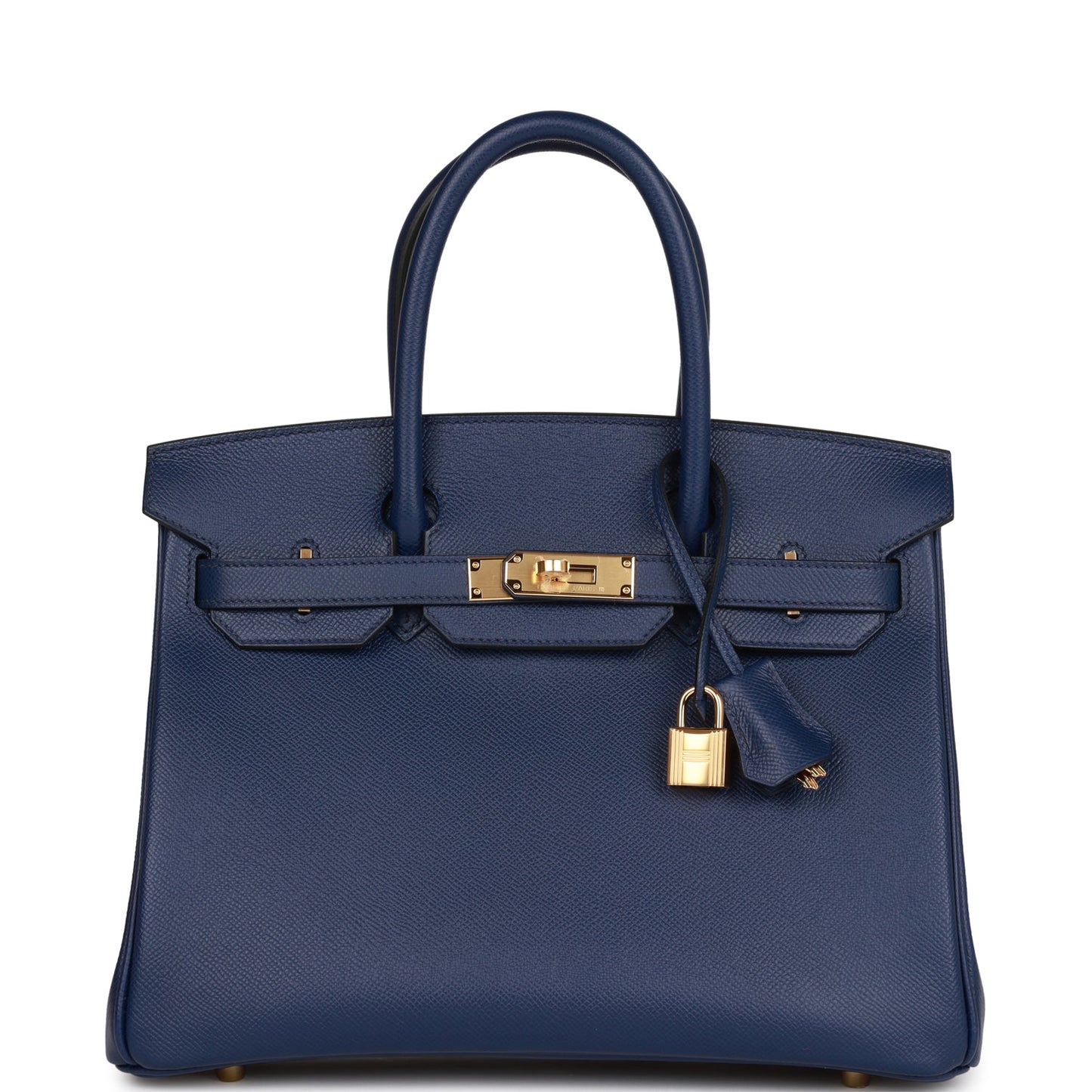 Luxury Hermes Birkin 30 Bleu Saphir Epsom Gold Hardware
