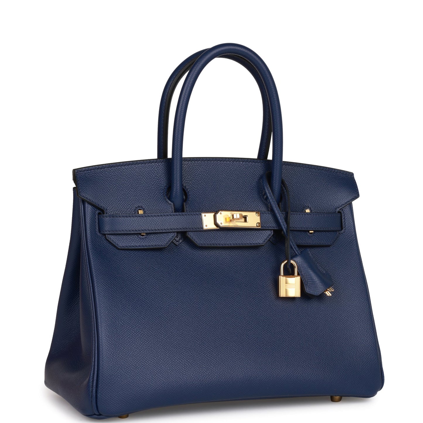 Luxury Hermes Birkin 30 Bleu Saphir Epsom Gold Hardware