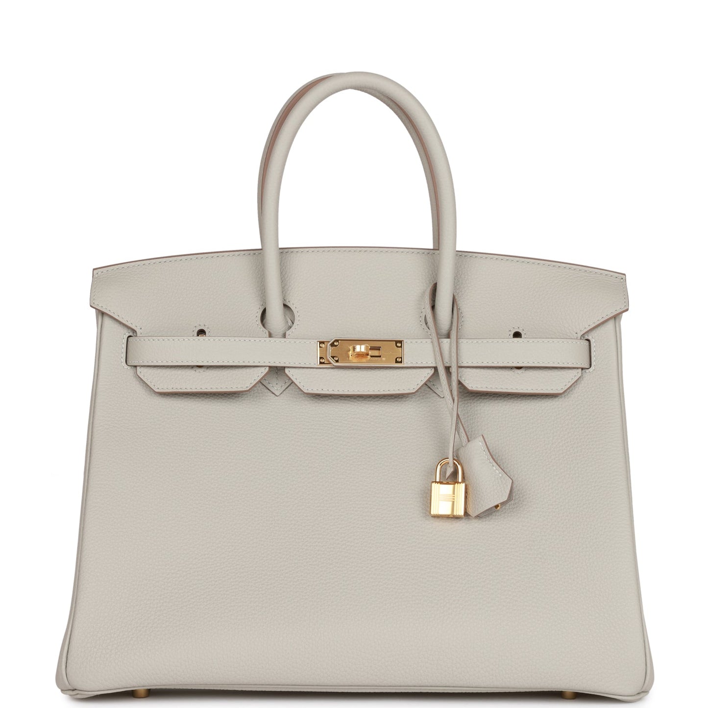 Luxury Hermes Birkin 35 Gris Perle Togo Gold Hardware