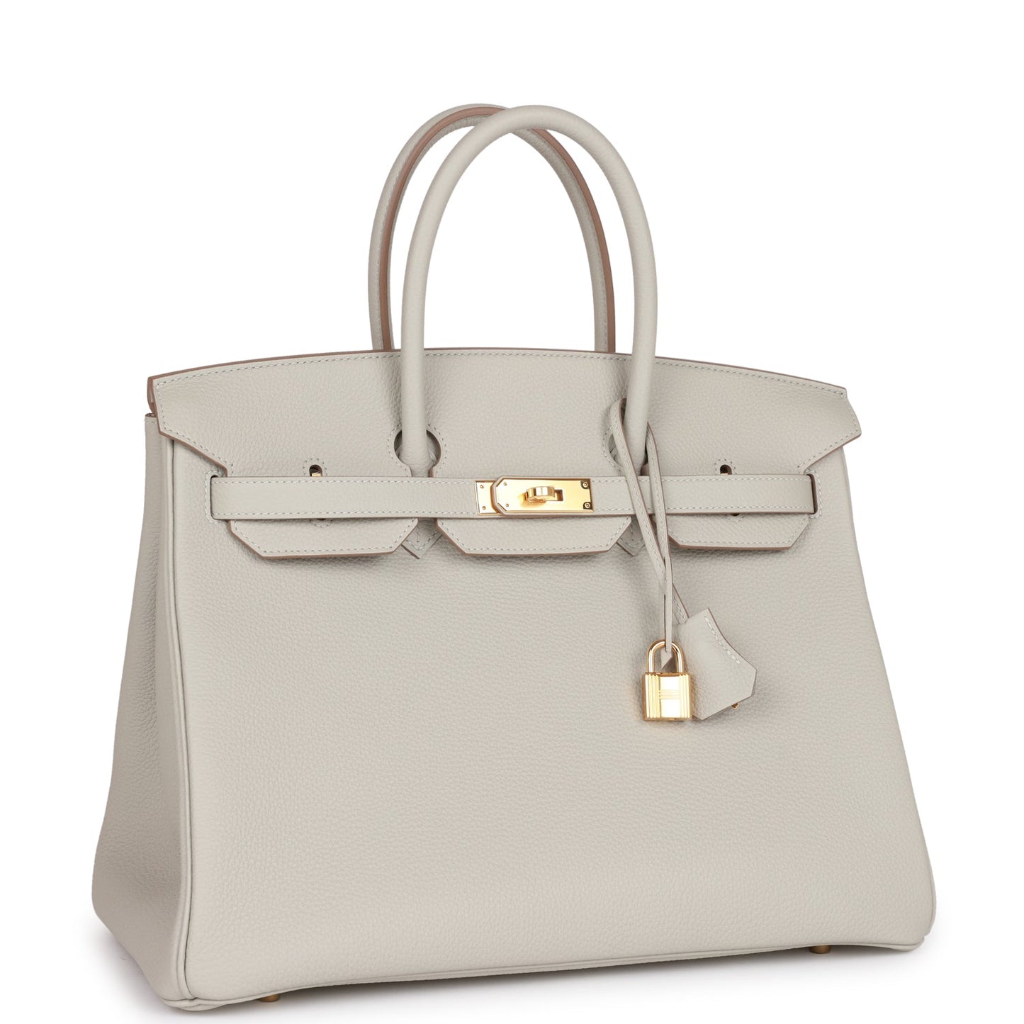 Luxury Hermes Birkin 35 Gris Perle Togo Gold Hardware