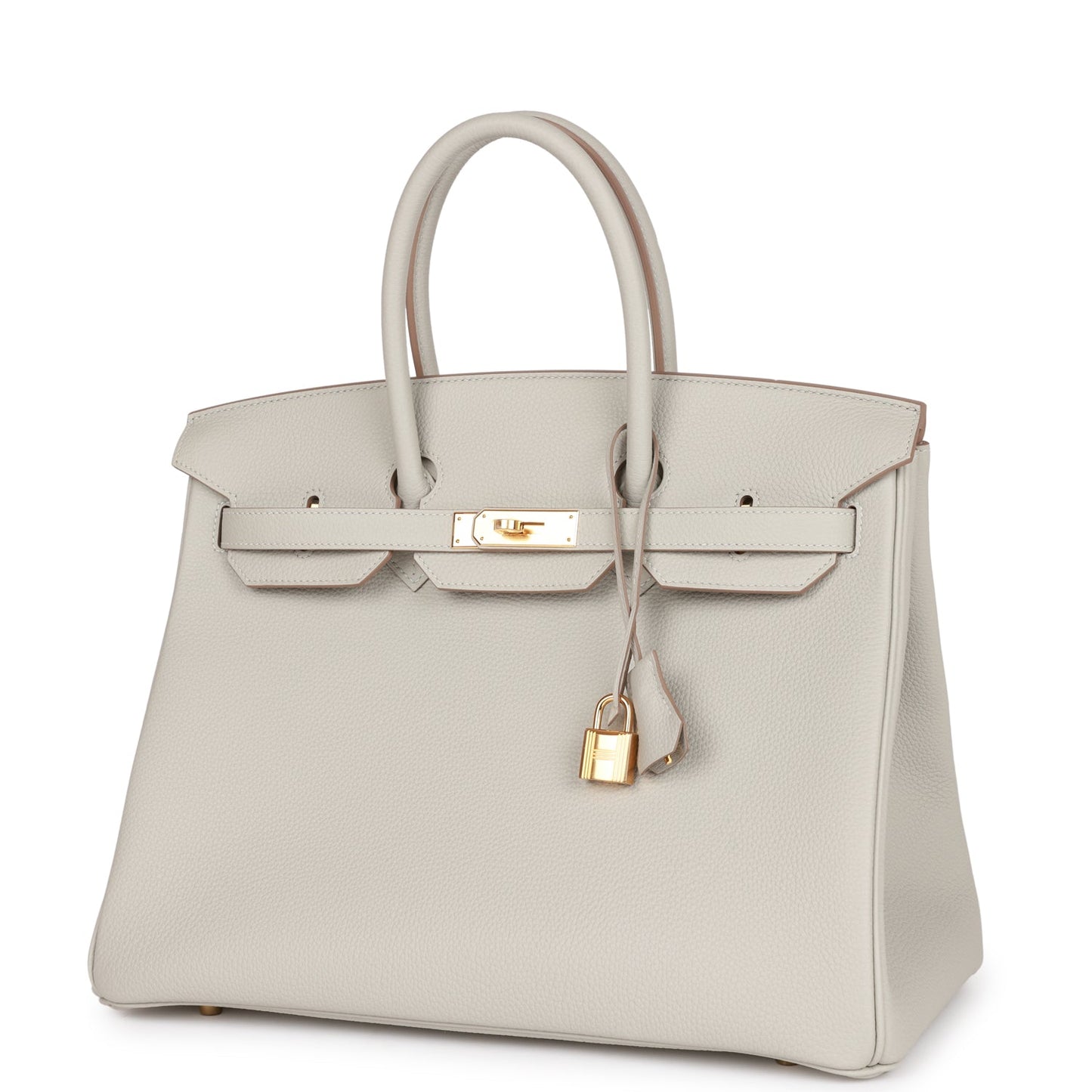 Luxury Hermes Birkin 35 Gris Perle Togo Gold Hardware