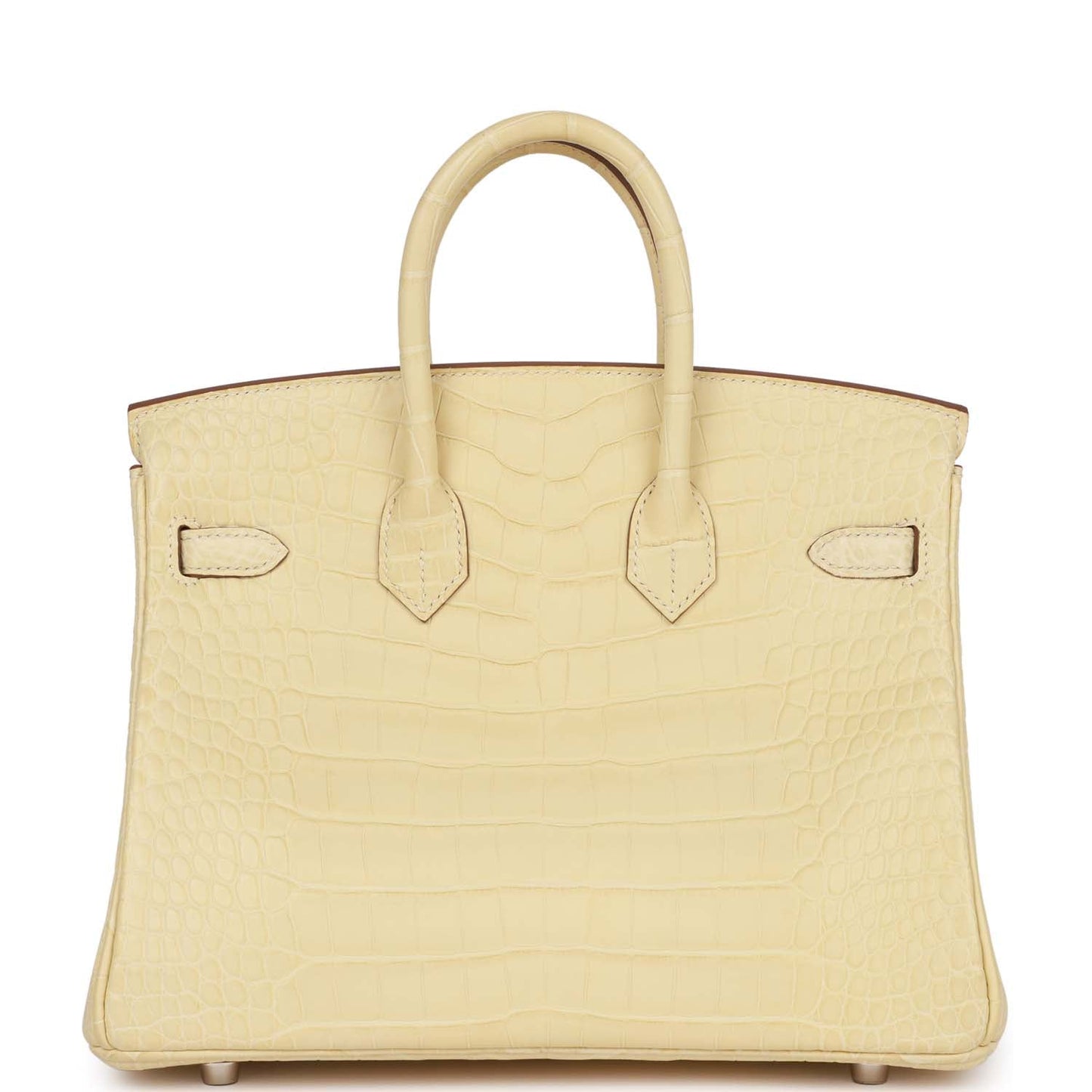 Luxury Hermes Birkin 25 Vanille Matte Alligator Palladium Hardware