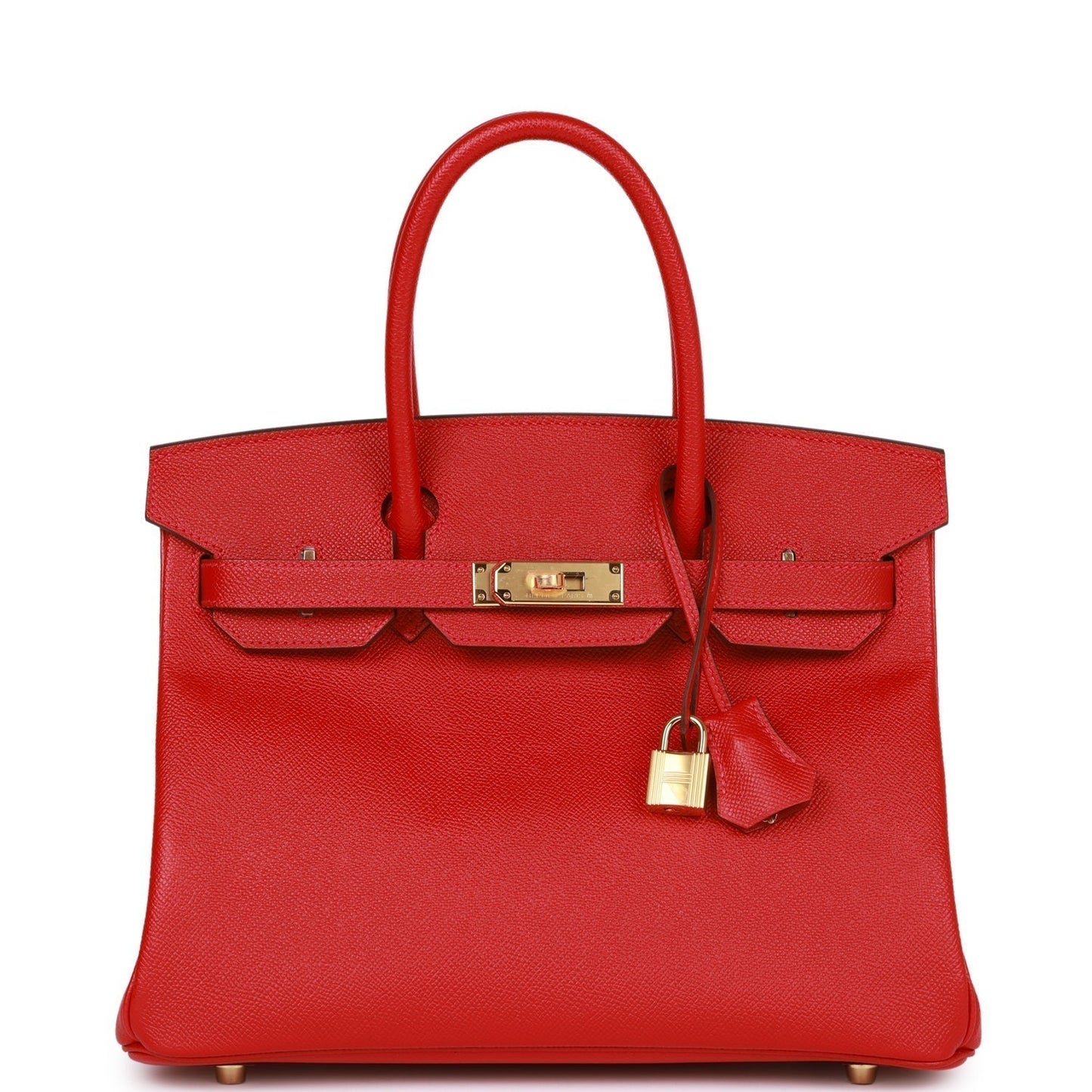 Luxury Hermes Birkin 30 Rouge Casaque Epsom Gold Hardware