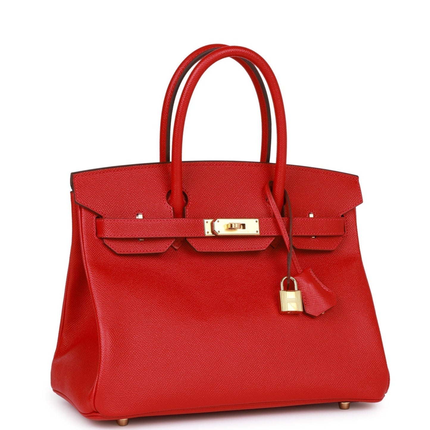 Luxury Hermes Birkin 30 Rouge Casaque Epsom Gold Hardware