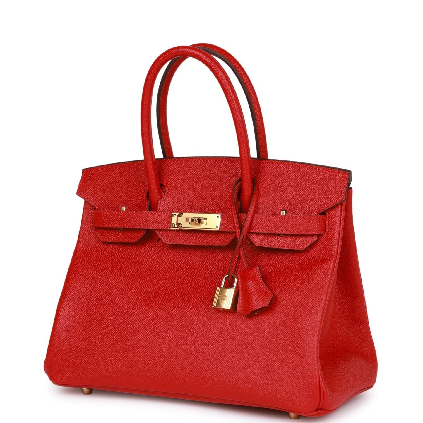 Luxury Hermes Birkin 30 Rouge Casaque Epsom Gold Hardware