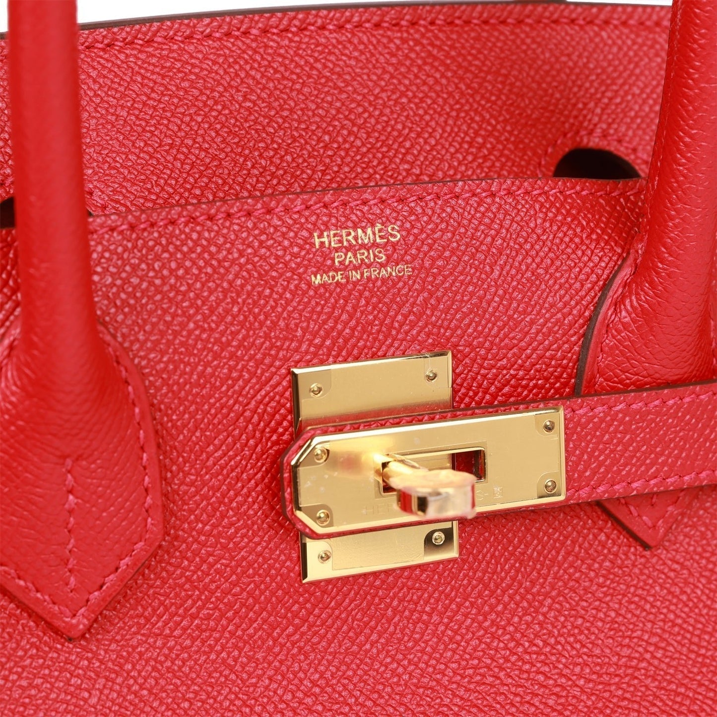 Luxury Hermes Birkin 30 Rouge Casaque Epsom Gold Hardware