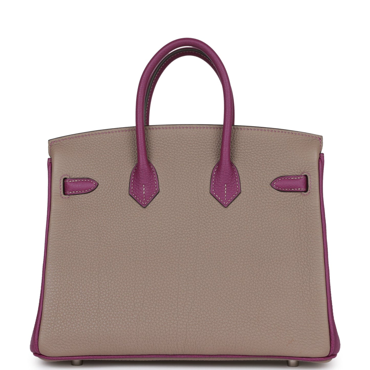 Luxury Hermes Special Order (HSS) Birkin 25 Gris Asphalte and Anenome Togo Brushed Palladium Hardware