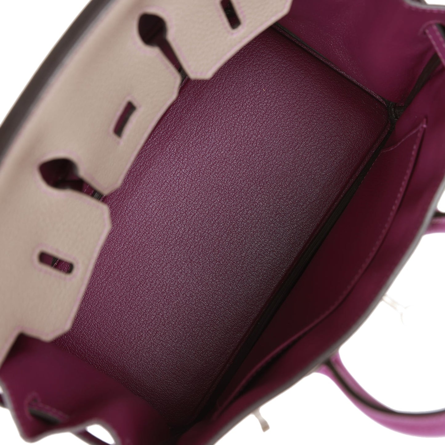 Luxury Hermes Special Order (HSS) Birkin 25 Gris Asphalte and Anenome Togo Brushed Palladium Hardware