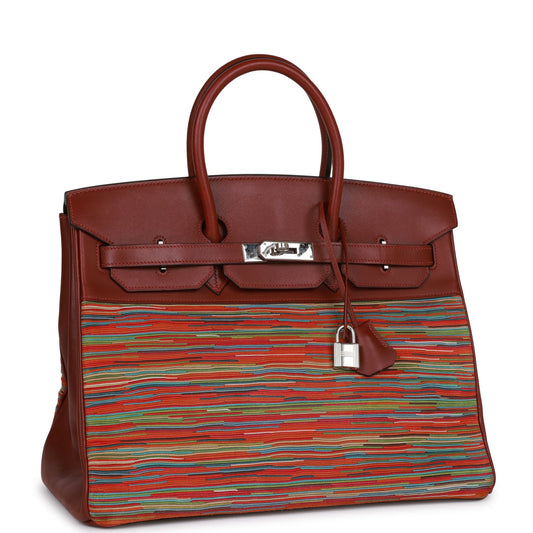 Top Quality Luxury Hermes Birkin 35 Vibrato Rouge H Boxcalf Palladium Hardware