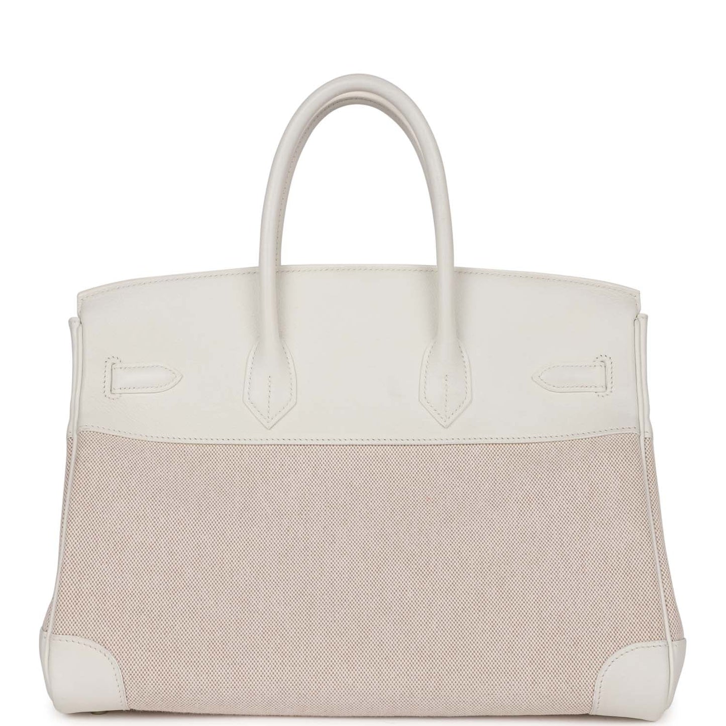 Top Quality Luxury Hermes Birkin 35 White Gulliver and Toile H Palladium Hardware
