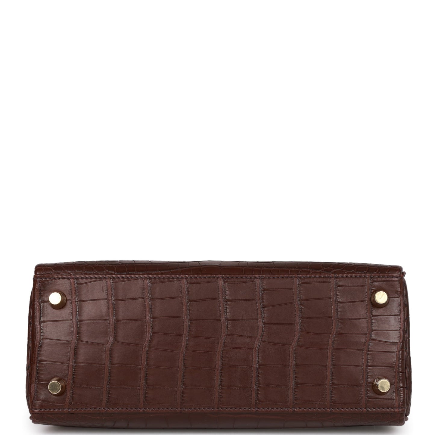 Luxury Hermes Kelly Retourne 25 Rouge Sellier Matte Alligator Gold Hardware