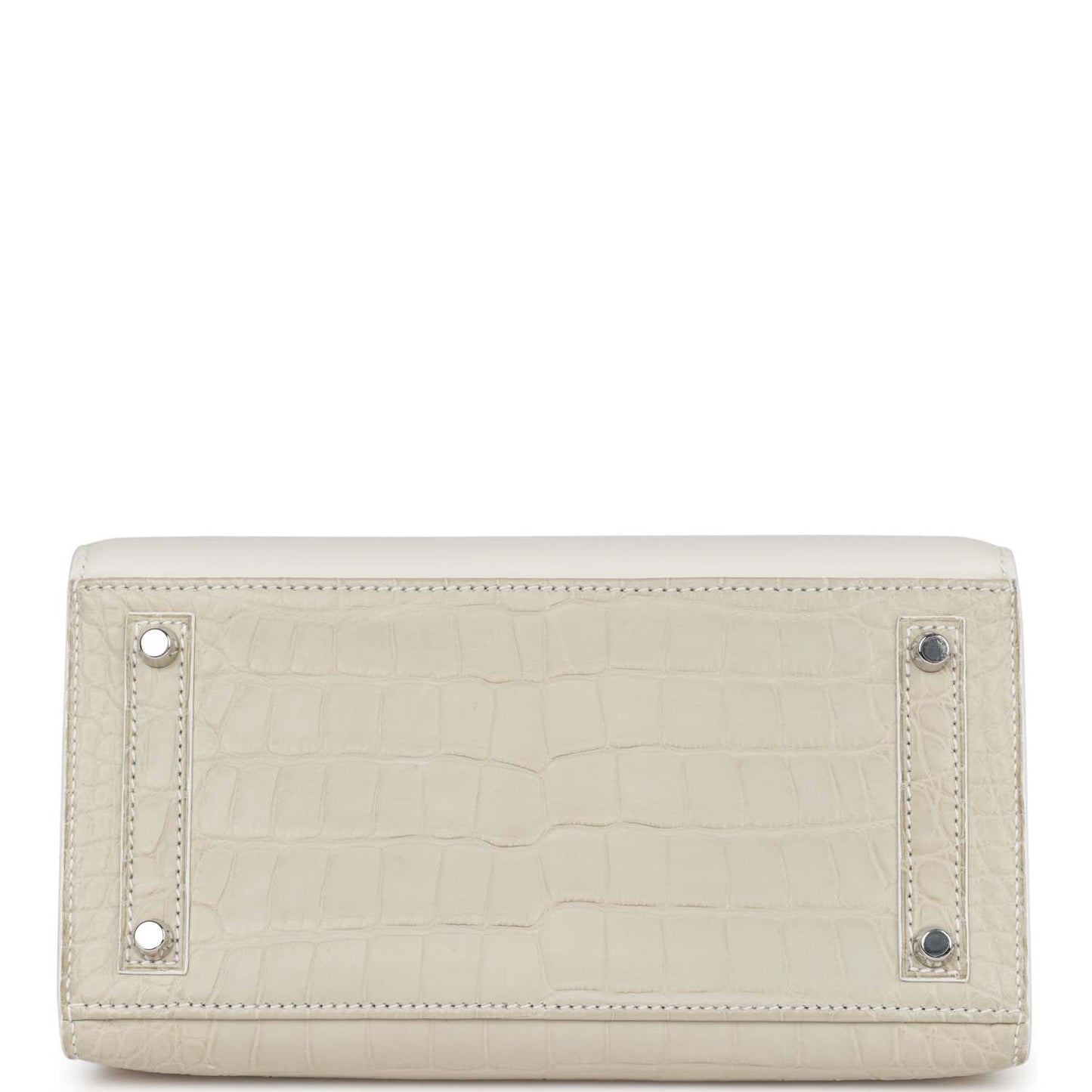 Luxury Hermes Sac Faubourg Birkin 20 White Matte Alligator Palladium Hardware