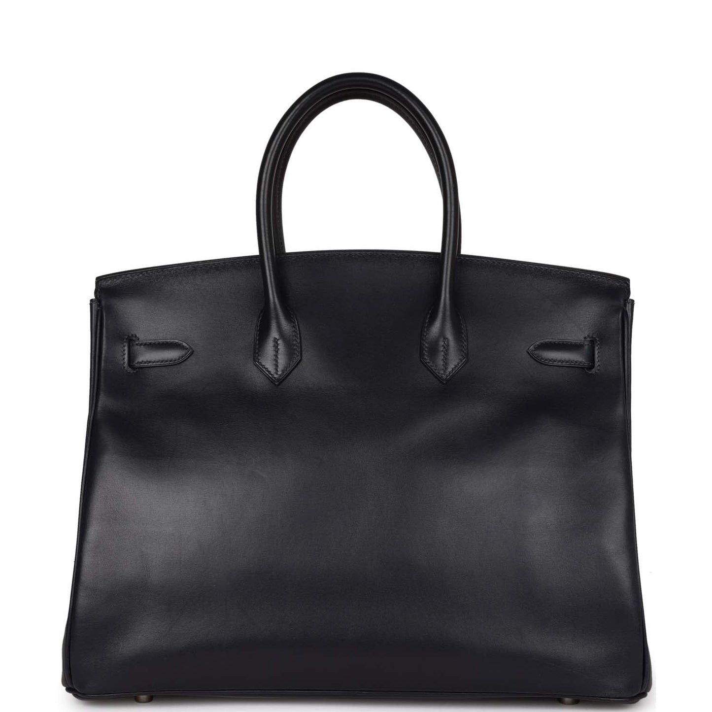 Vintage Luxury Hermes Birkin 35 Bleu Navy Box Palladium Hardware