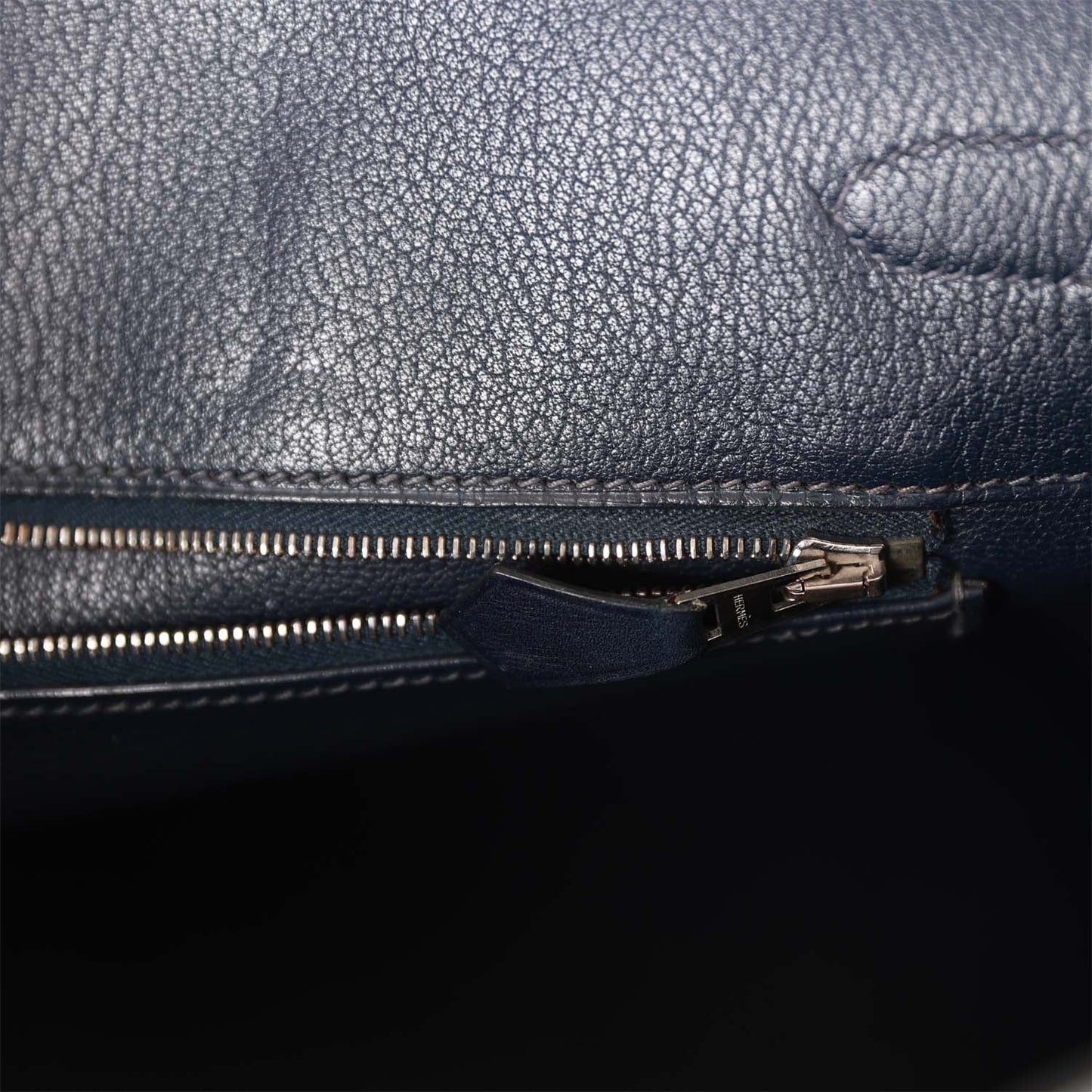Vintage Luxury Hermes Birkin 35 Bleu Navy Box Palladium Hardware
