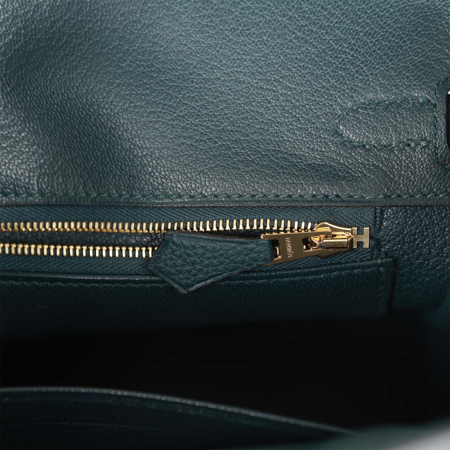 Luxury Hermes Birkin 25 Vert Cypress Matte Alligator and Togo Touch Gold Hardware