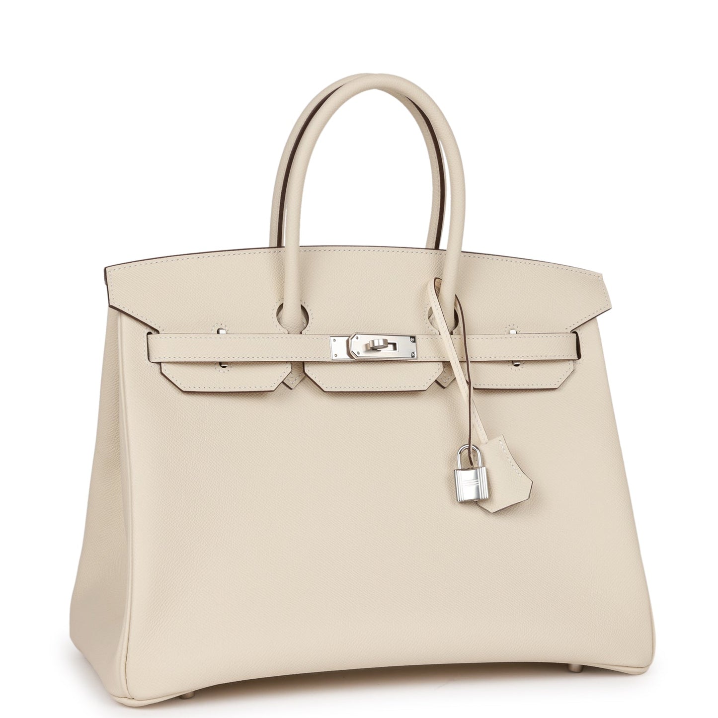 Luxury Hermes Special Order (HSS) Birkin 35 Nata Verso Epsom Palladium Hardware