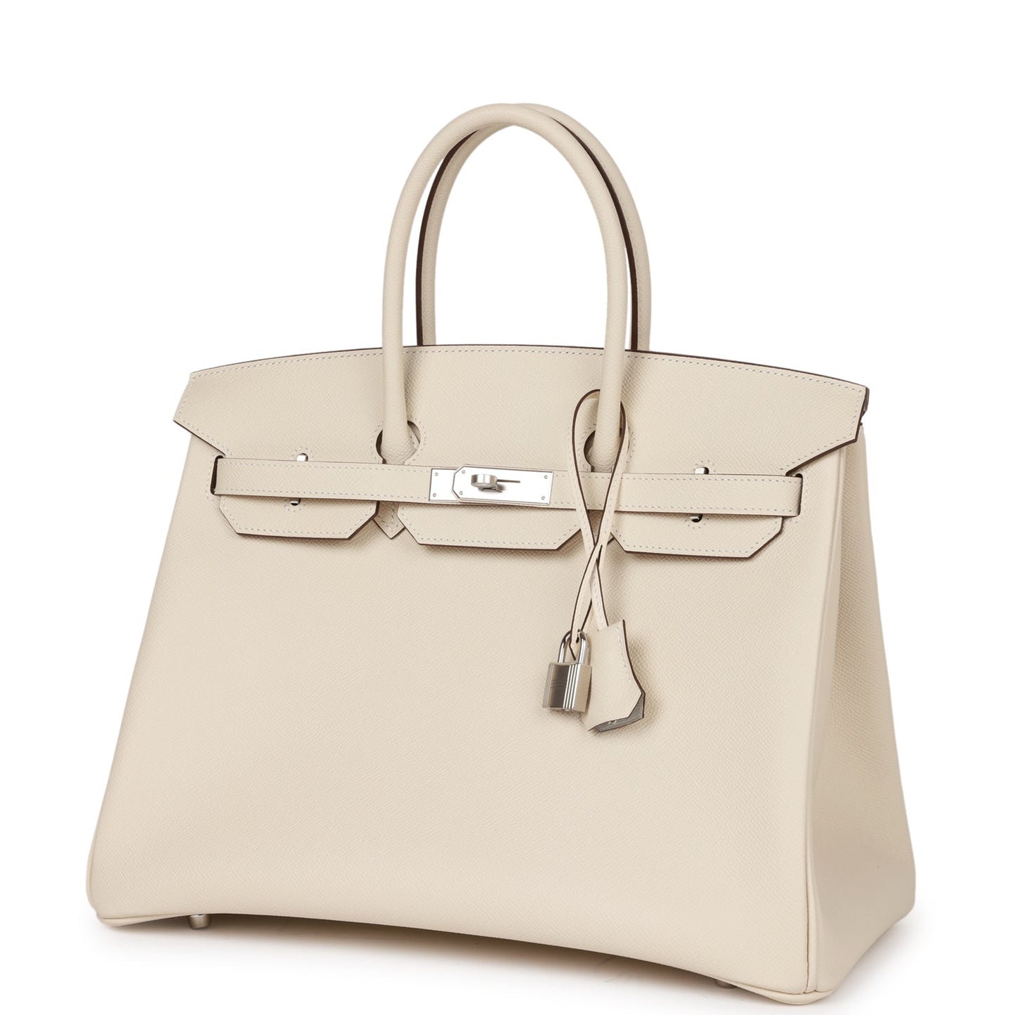 Luxury Hermes Special Order (HSS) Birkin 35 Nata Verso Epsom Palladium Hardware