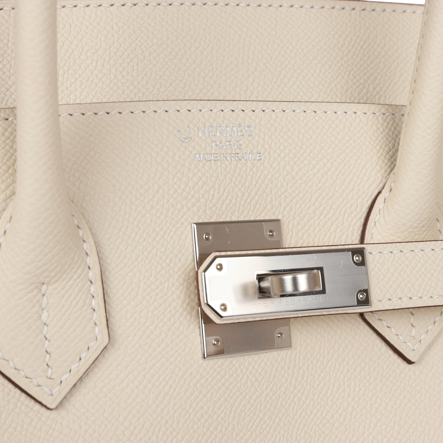 Luxury Hermes Special Order (HSS) Birkin 35 Nata Verso Epsom Palladium Hardware