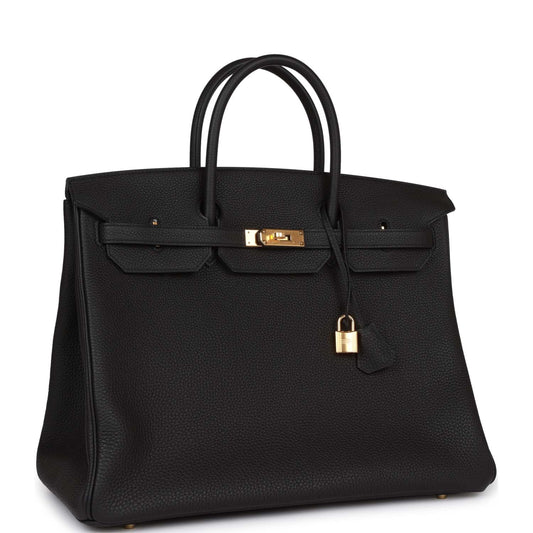 Luxury Hermes Birkin 40 Black Togo Gold Hardware