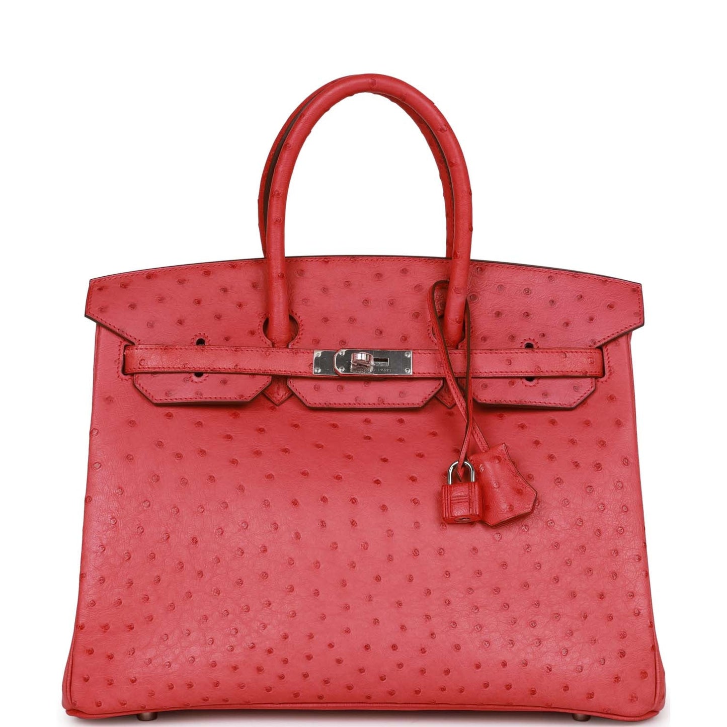 Top Quality Luxury Hermes Birkin 35 Bougainvillea Ostrich Palladium Hardware