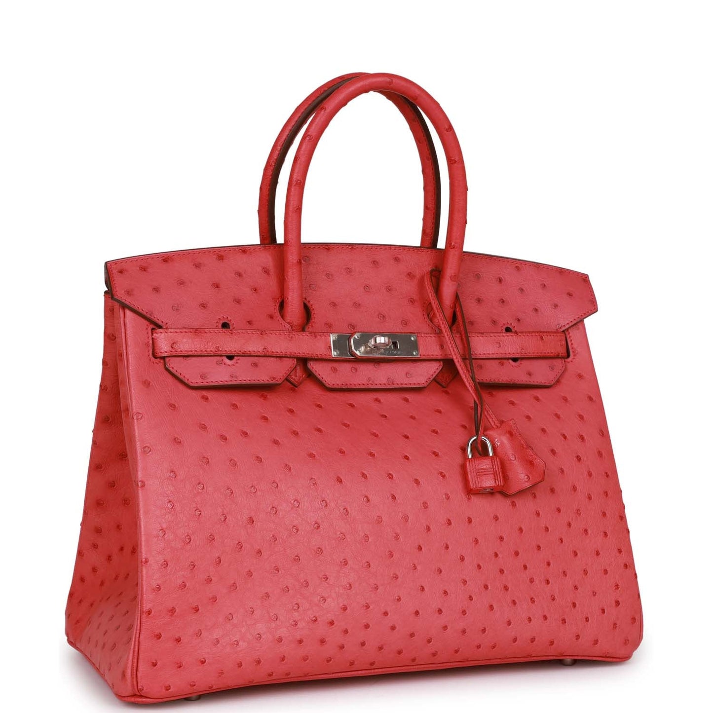 Top Quality Luxury Hermes Birkin 35 Bougainvillea Ostrich Palladium Hardware