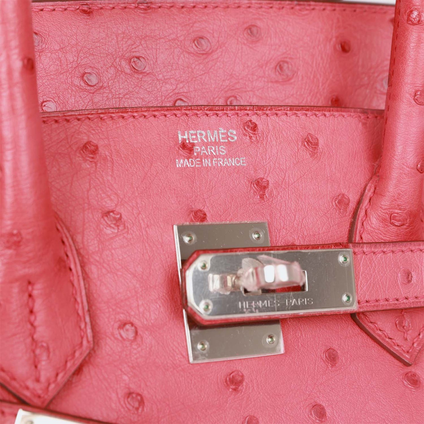 Top Quality Luxury Hermes Birkin 35 Bougainvillea Ostrich Palladium Hardware