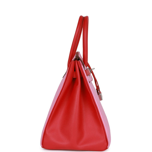 Top Quality Luxury Hermes Special Order (HSS) Birkin 35 Bubblegum and Bougainvillea Epsom Palladium Hardware