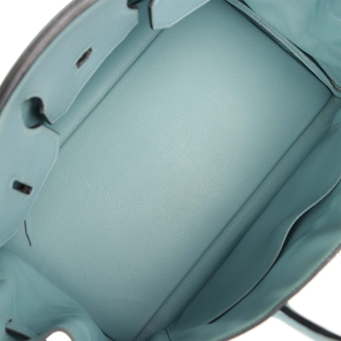 Top Quality Luxury Hermes Birkin 35 Toile H and Ciel Clemence Palladium Hardware