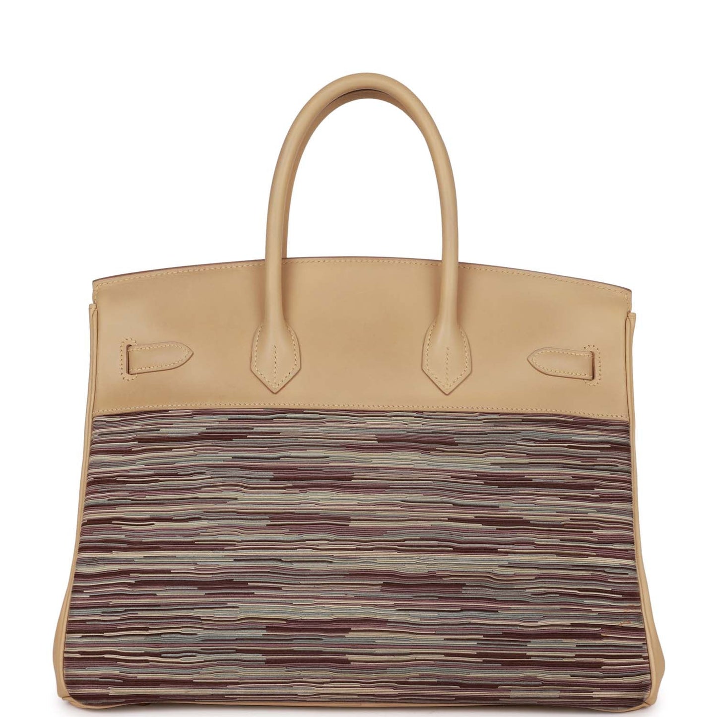 Vintage Luxury Hermes Birkin 35 Vibrato Parchemin Box Gold Hardware