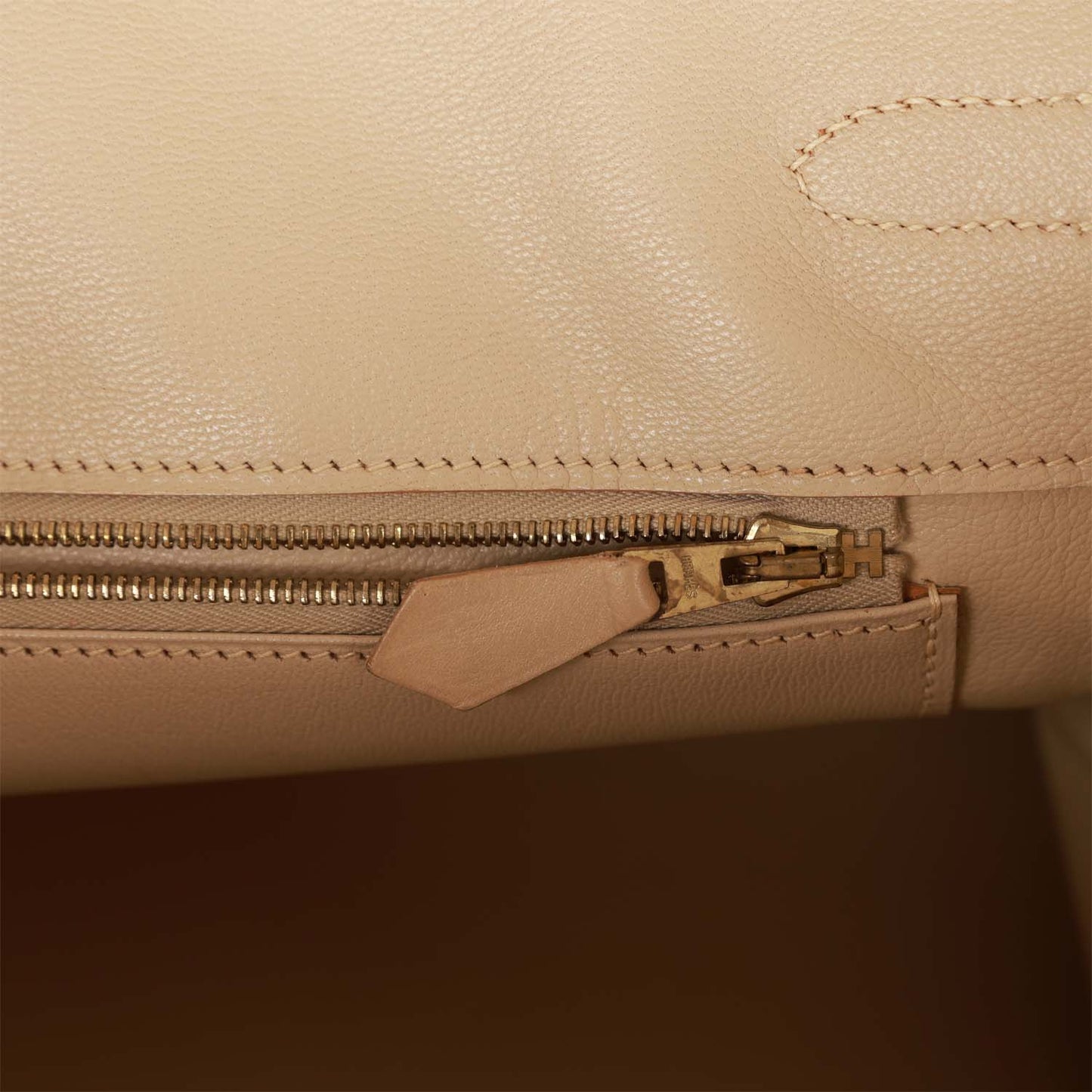Vintage Luxury Hermes Birkin 35 Vibrato Parchemin Box Gold Hardware