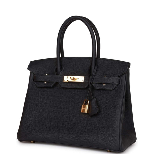 Luxury Hermes Birkin 30 Caban Togo Gold Hardware