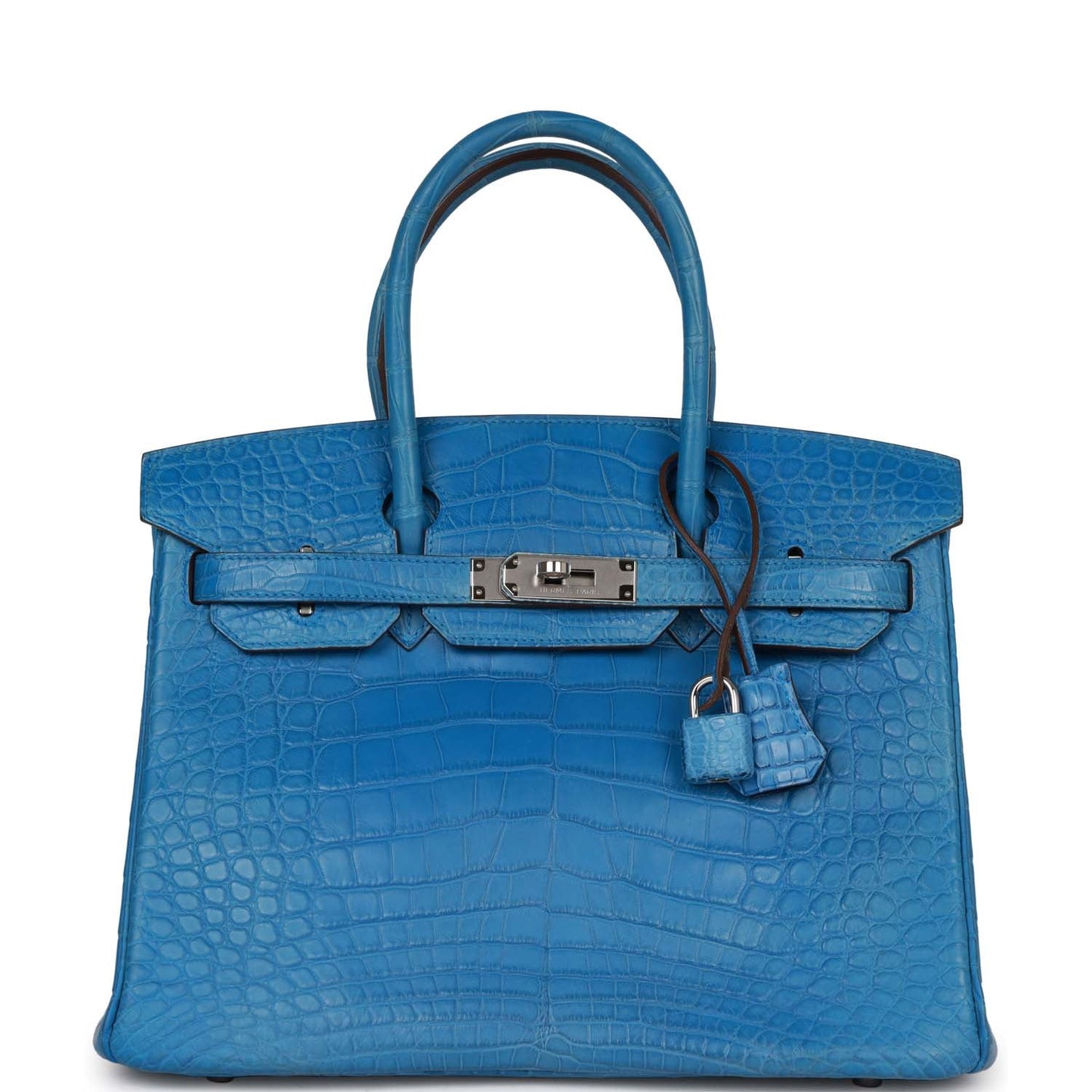 Top Quality Luxury Hermes Birkin 30 Bleu Mykonos Matte Alligator Palladium Hardware