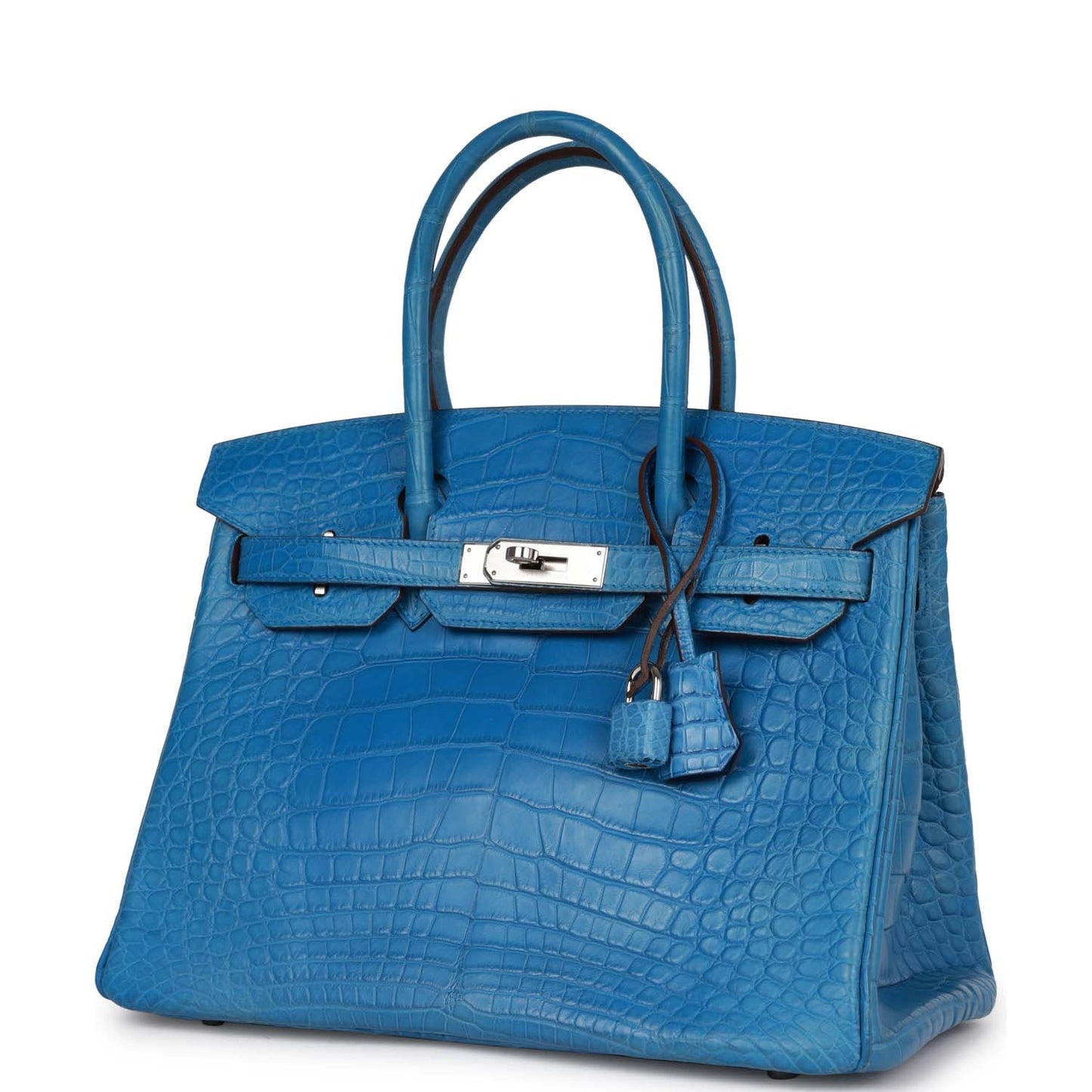 Top Quality Luxury Hermes Birkin 30 Bleu Mykonos Matte Alligator Palladium Hardware