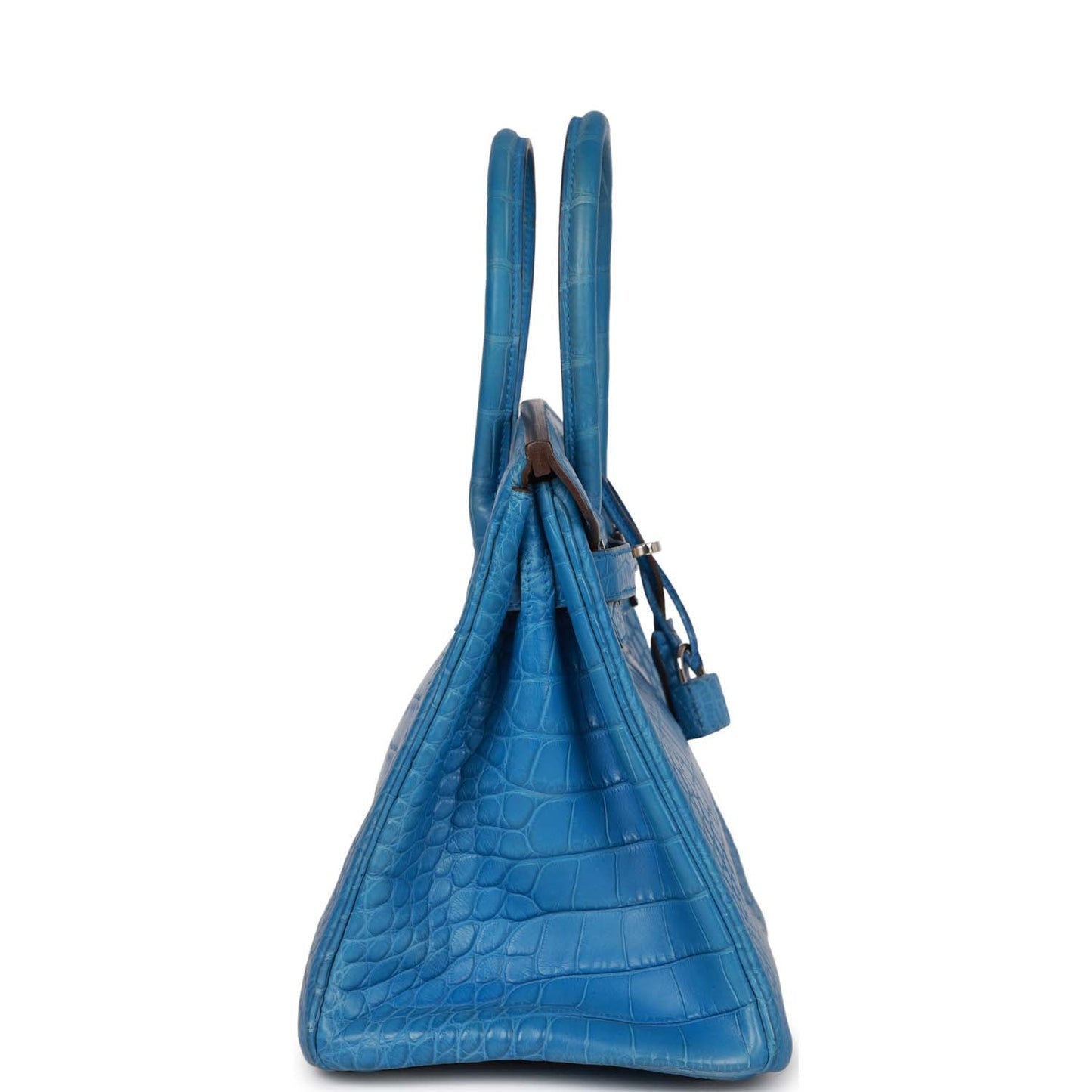 Top Quality Luxury Hermes Birkin 30 Bleu Mykonos Matte Alligator Palladium Hardware