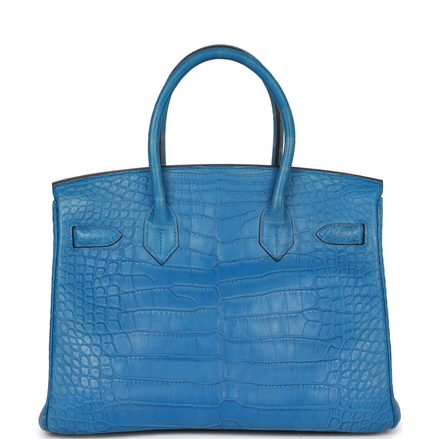 Top Quality Luxury Hermes Birkin 30 Bleu Mykonos Matte Alligator Palladium Hardware