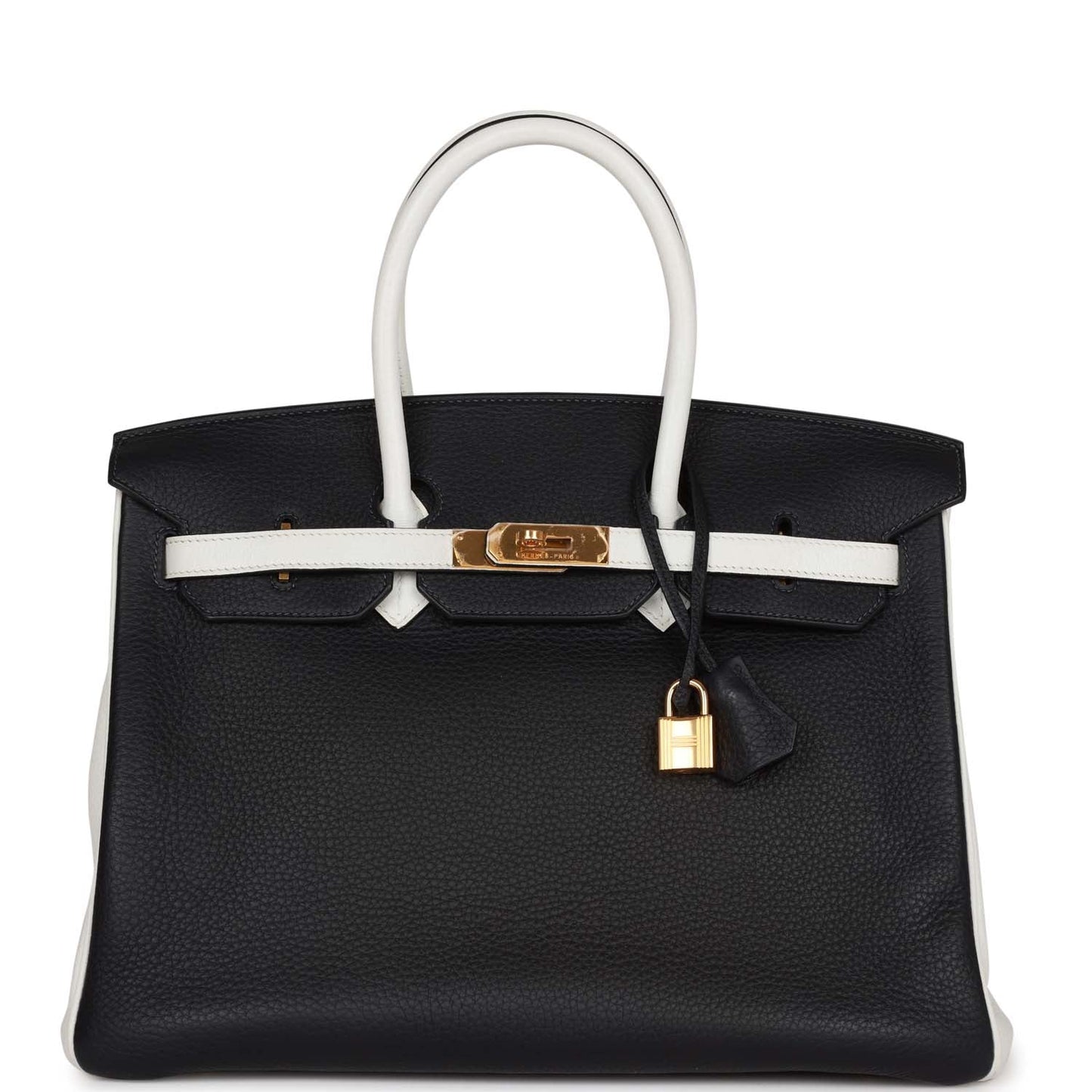 Top Quality Luxury Hermes Special Order (HSS) Birkin 35 Black and White Clemence Gold Hardware