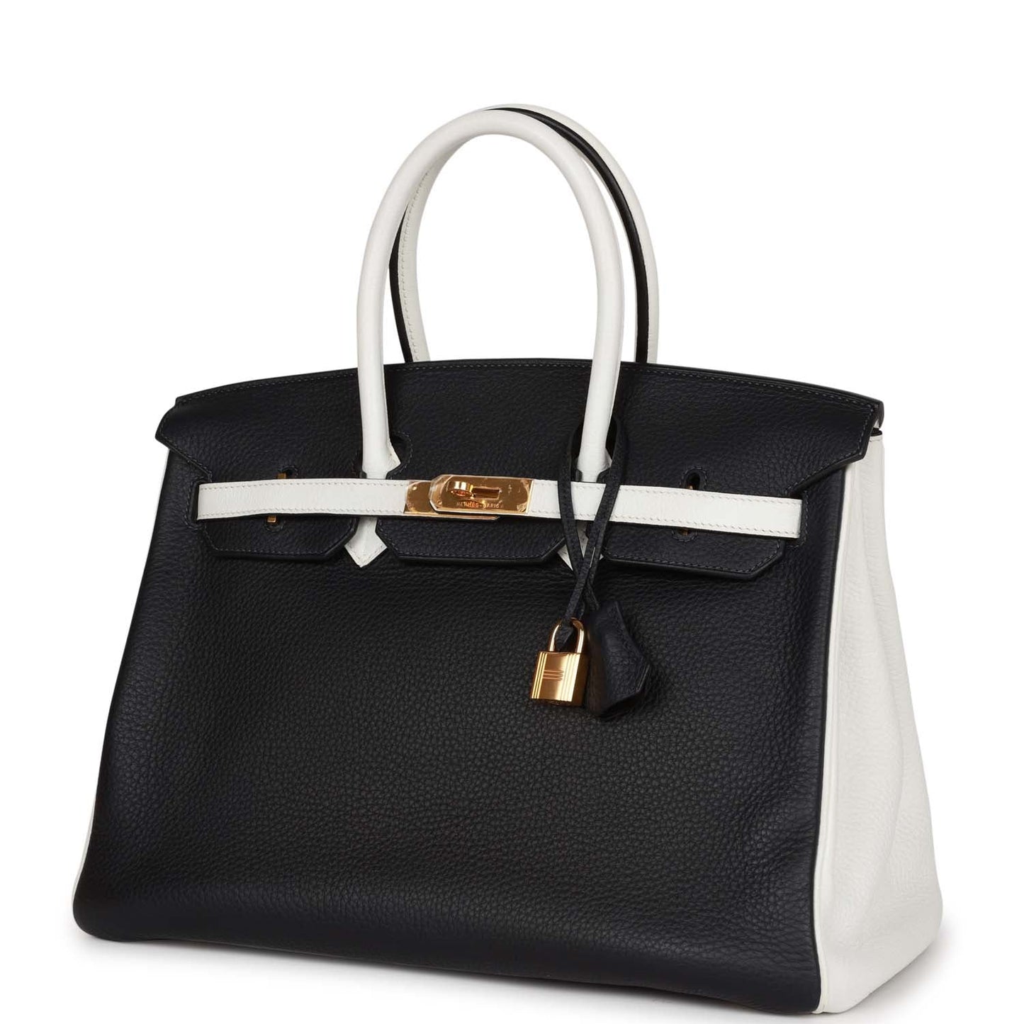 Top Quality Luxury Hermes Special Order (HSS) Birkin 35 Black and White Clemence Gold Hardware