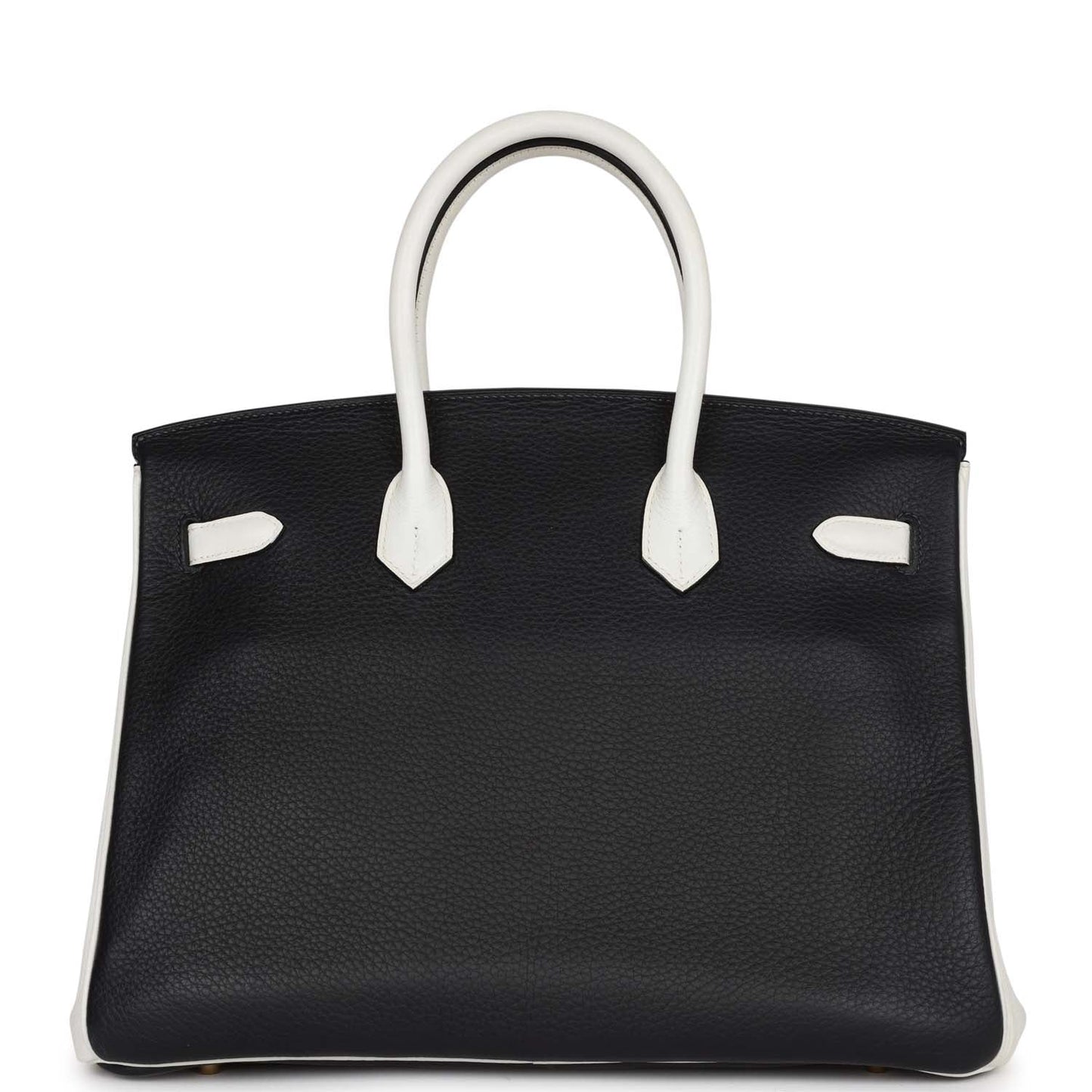 Top Quality Luxury Hermes Special Order (HSS) Birkin 35 Black and White Clemence Gold Hardware
