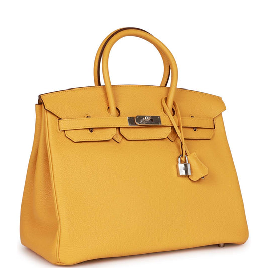 Luxury Hermes Birkin 35 Soleil Togo Palladium Hardware