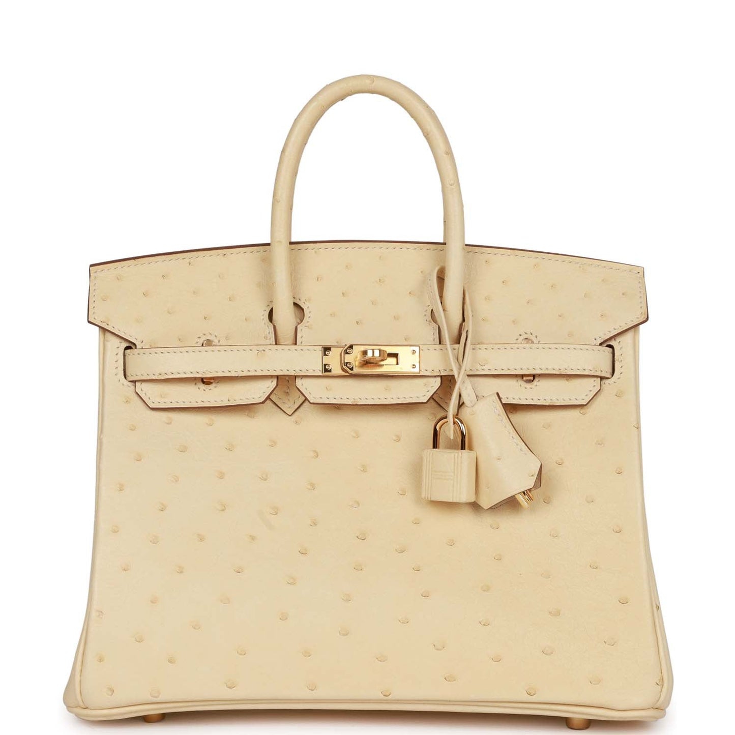 Luxury Hermes Birkin 25 Vanille Ostrich Boreal Gold Hardware