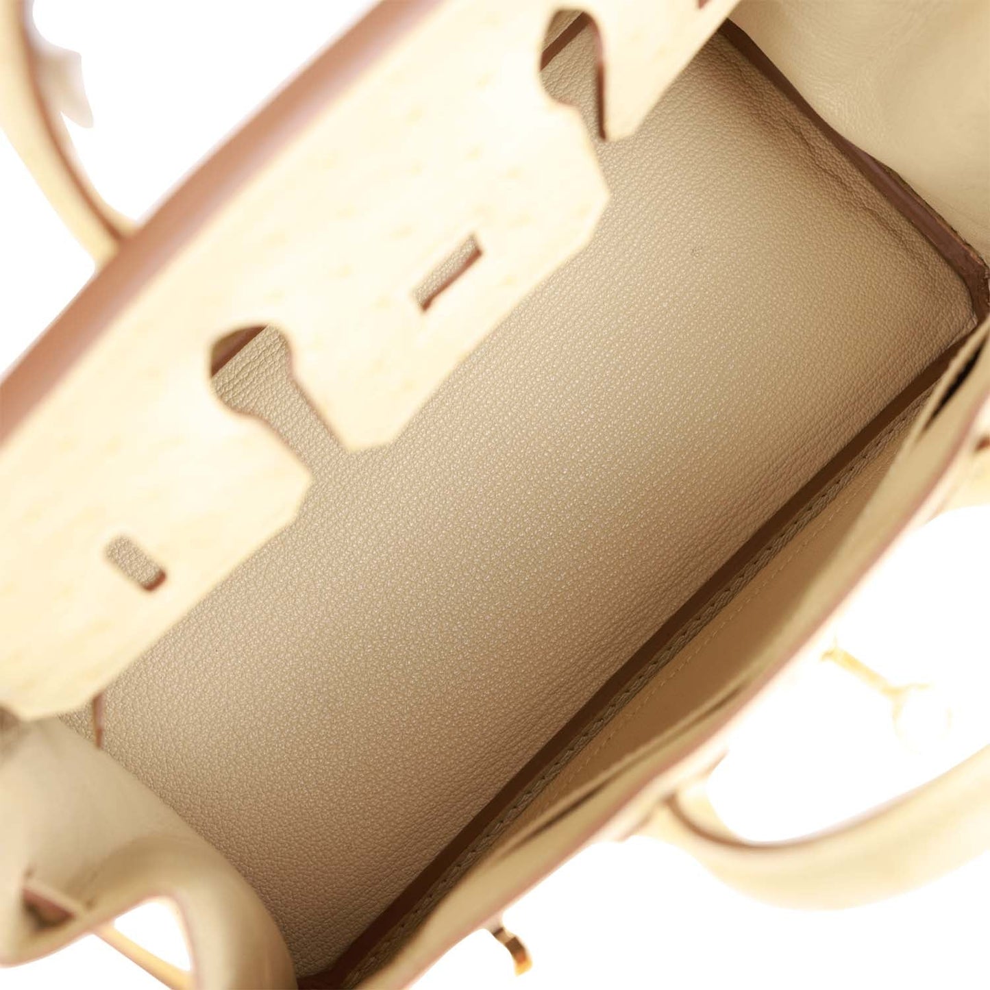 Luxury Hermes Birkin 25 Vanille Ostrich Boreal Gold Hardware