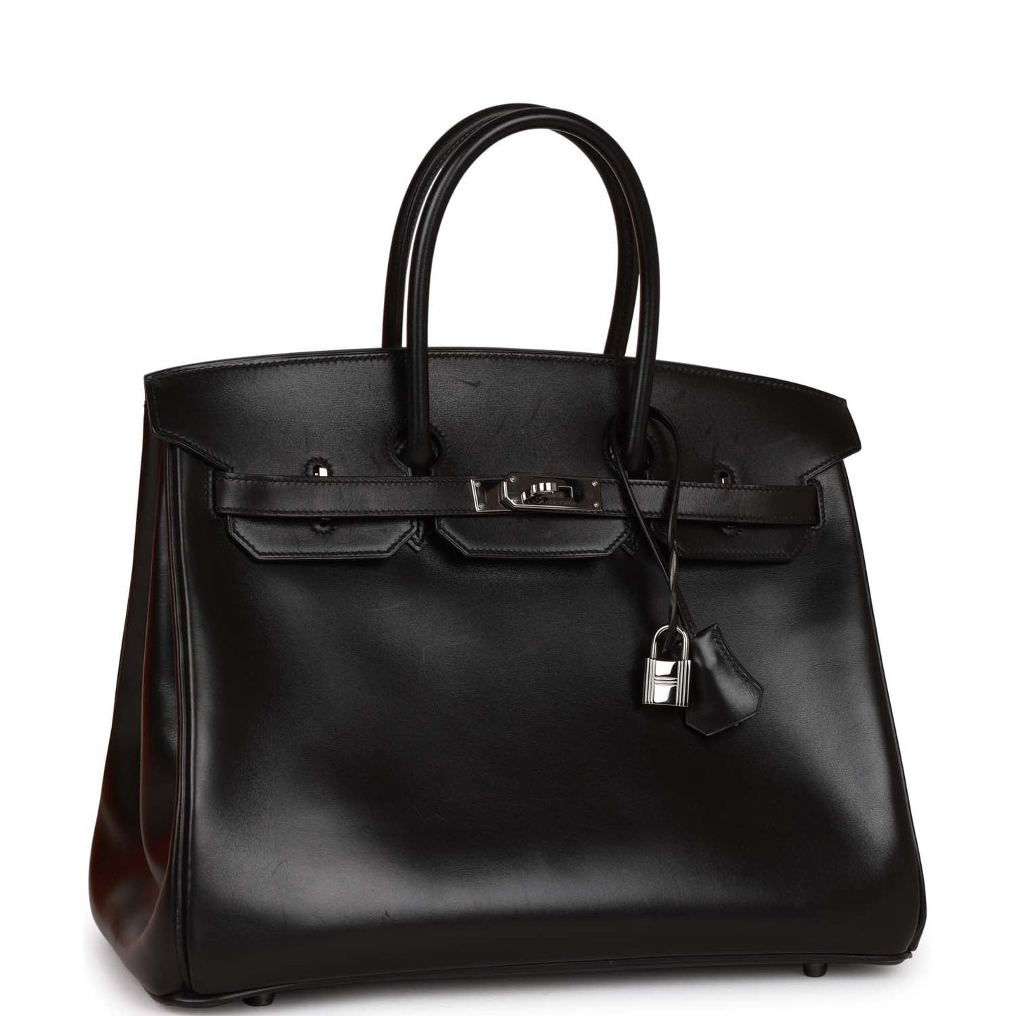 Top Quality Luxury Hermes Special Order (HSS) Birkin 35 Black Box Verso Palladium Hardware