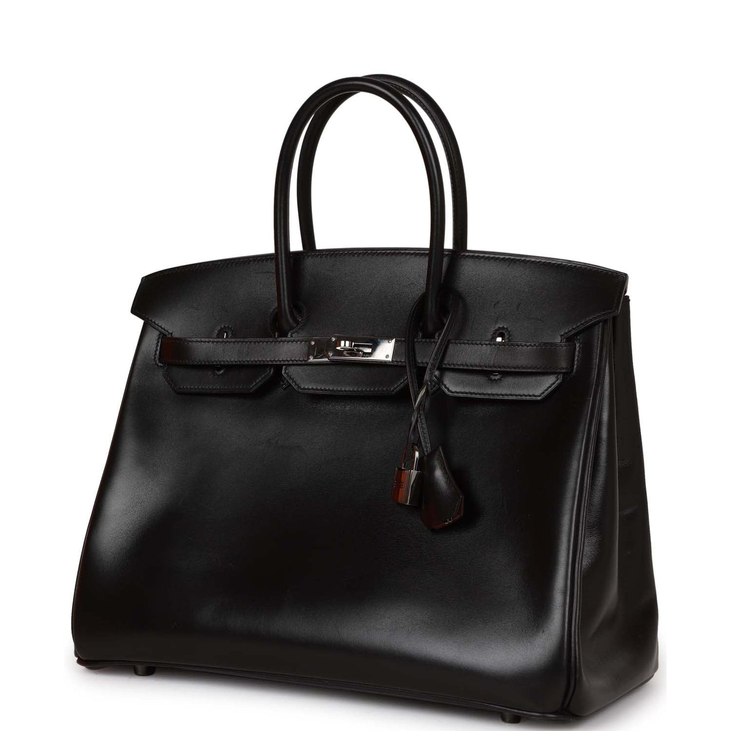 Top Quality Luxury Hermes Special Order (HSS) Birkin 35 Black Box Verso Palladium Hardware