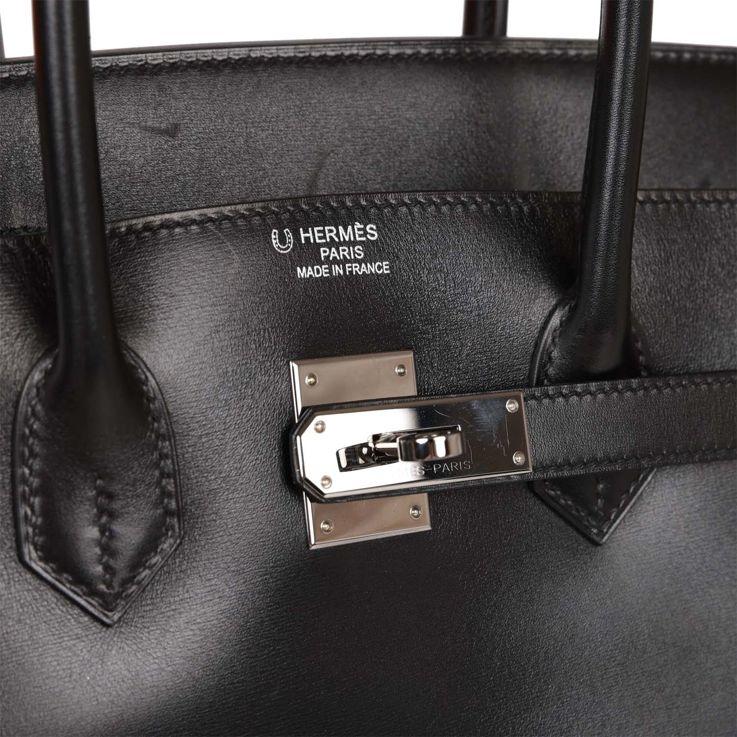 Top Quality Luxury Hermes Special Order (HSS) Birkin 35 Black Box Verso Palladium Hardware