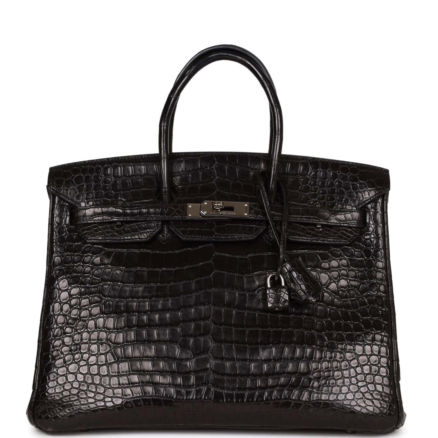 Top Quality Luxury Hermes Birkin 35 Black Matte Crocodile Porosus Palladium Hardware