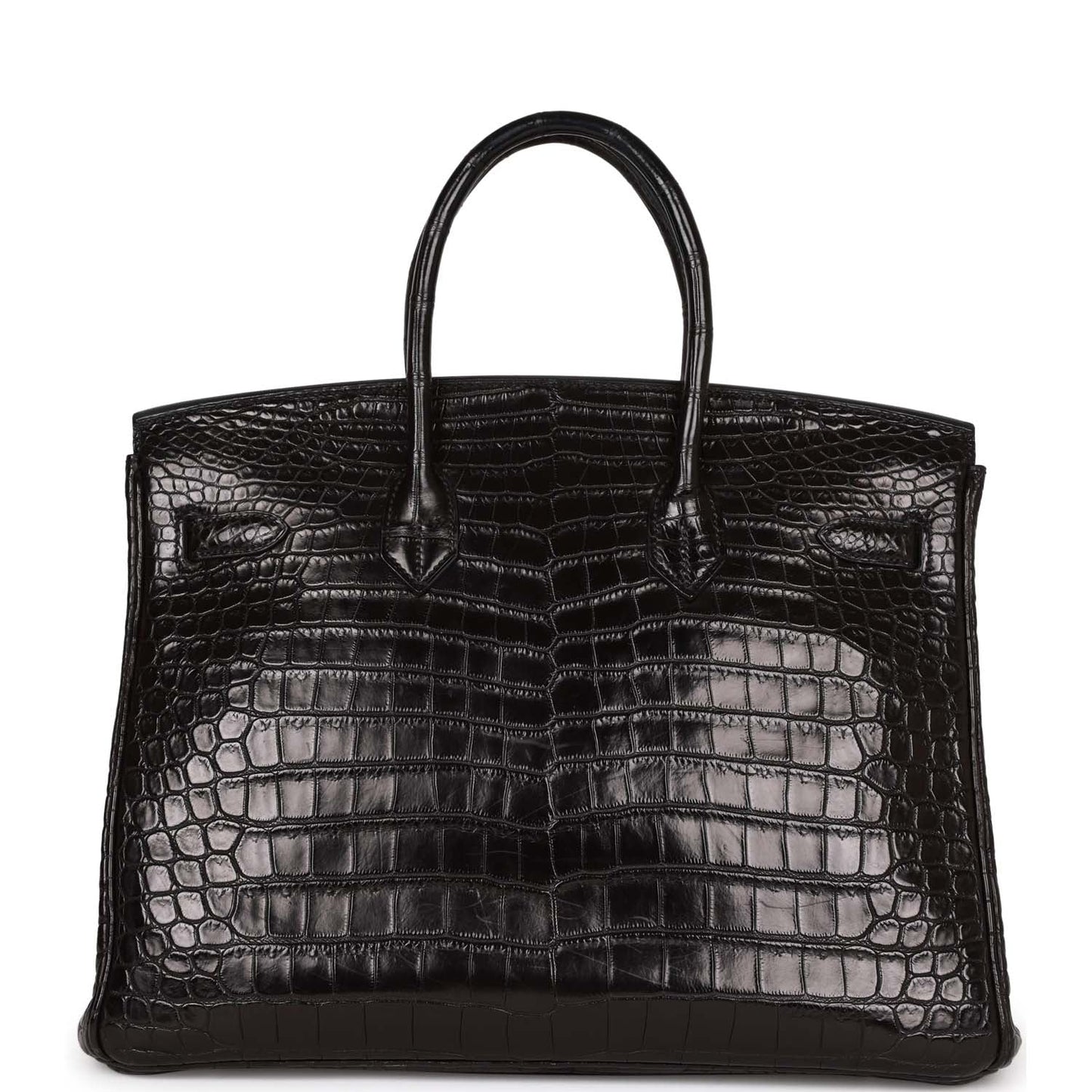 Top Quality Luxury Hermes Birkin 35 Black Matte Crocodile Porosus Palladium Hardware