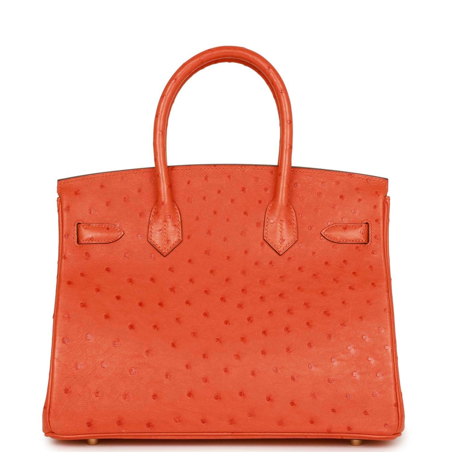 Top Quality Luxury Hermes Birkin 30 Tangerine Ostrich Gold Hardware